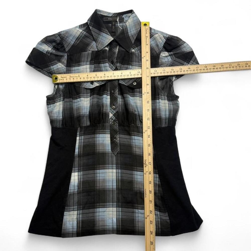 BCBG Maxazria Y2K Office Siren Plaid Polo short sleeve full length size small - Picture 5 of 7